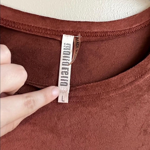 Rust Suede Like Dress LARGE - Picture 3 of 3